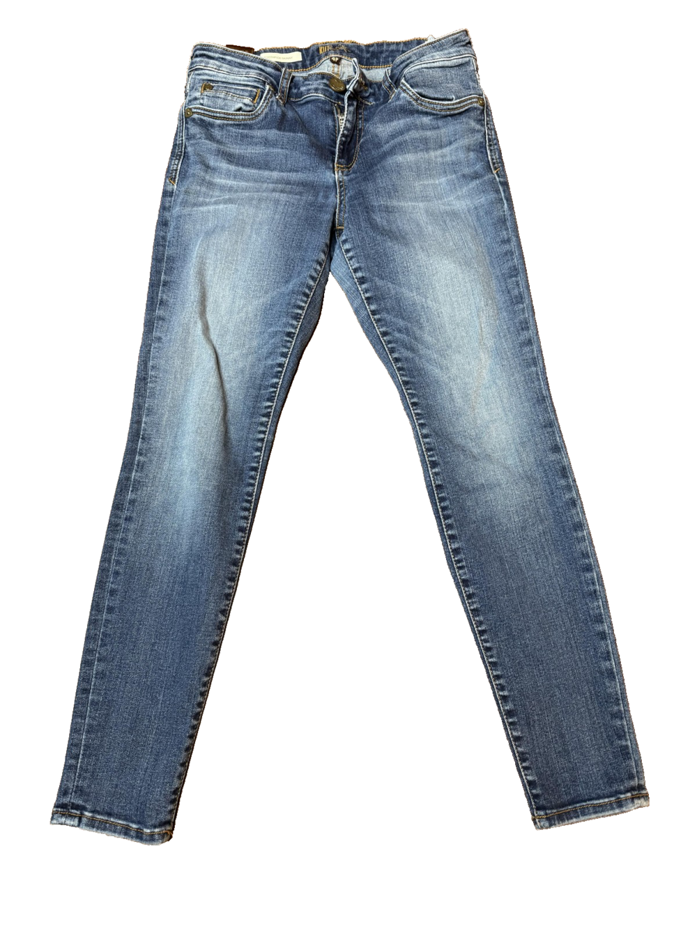 Kut from the Kloth Jeans Womens 4P Blue Toothpick Skinny Stretch Mid Rise Petite